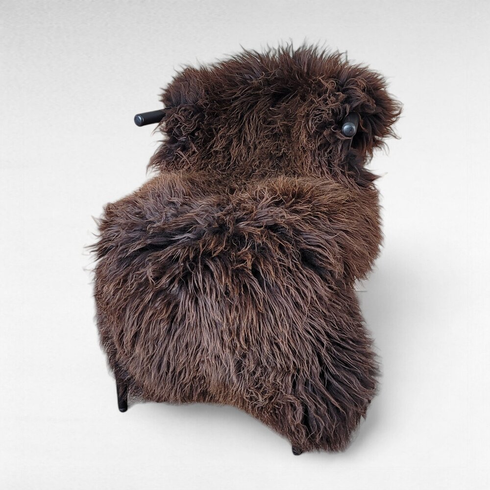 Large Natural Brown Fluffy Lofty Holland Sheepskin  51" x 29"